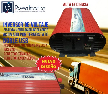 INVERSOR DE VOLTAJE 24VDC/220VAC 1000W SINUSOIDAL MODIFICADA